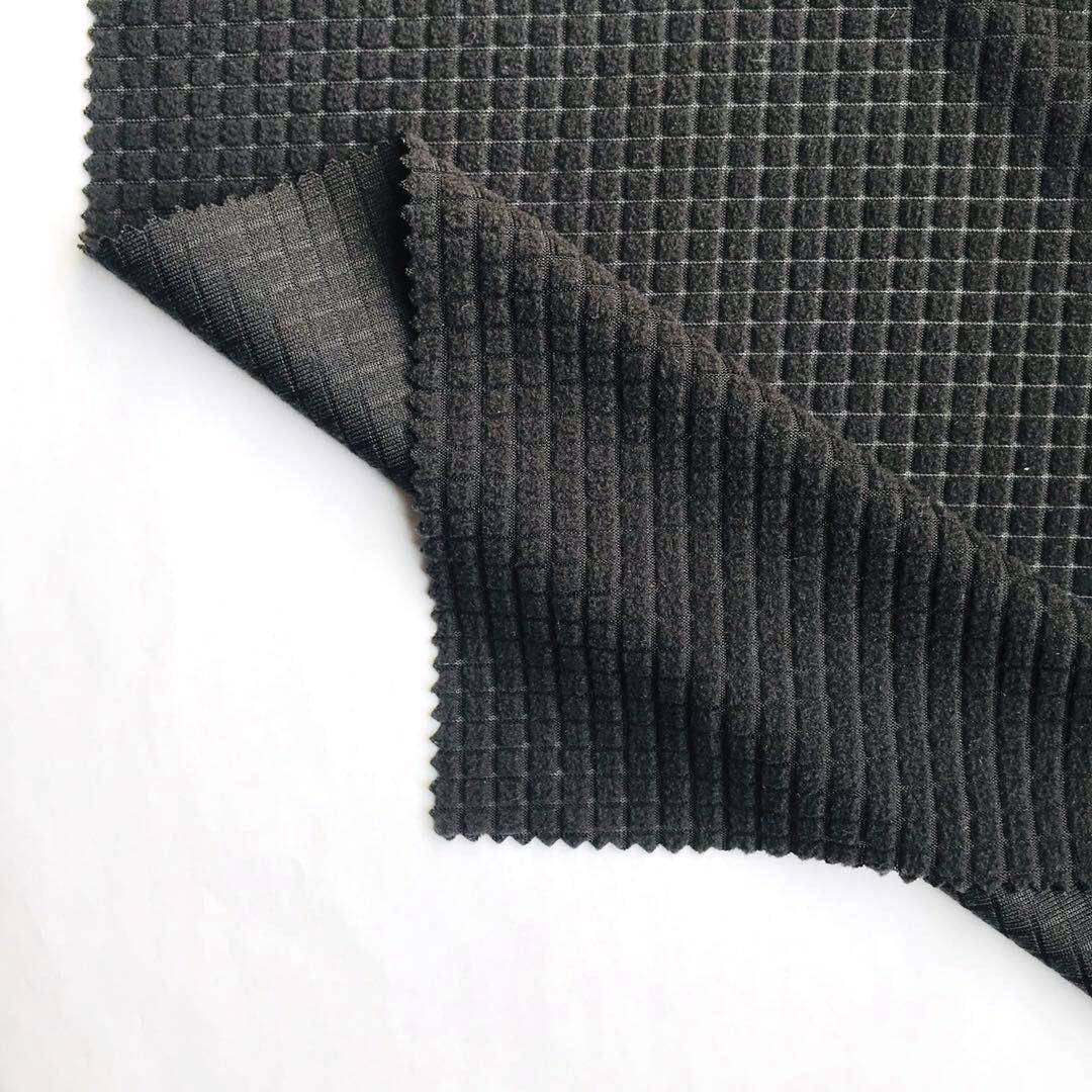 Manufacturer cheap 100%Polyester Knit grid polar fleece fabric