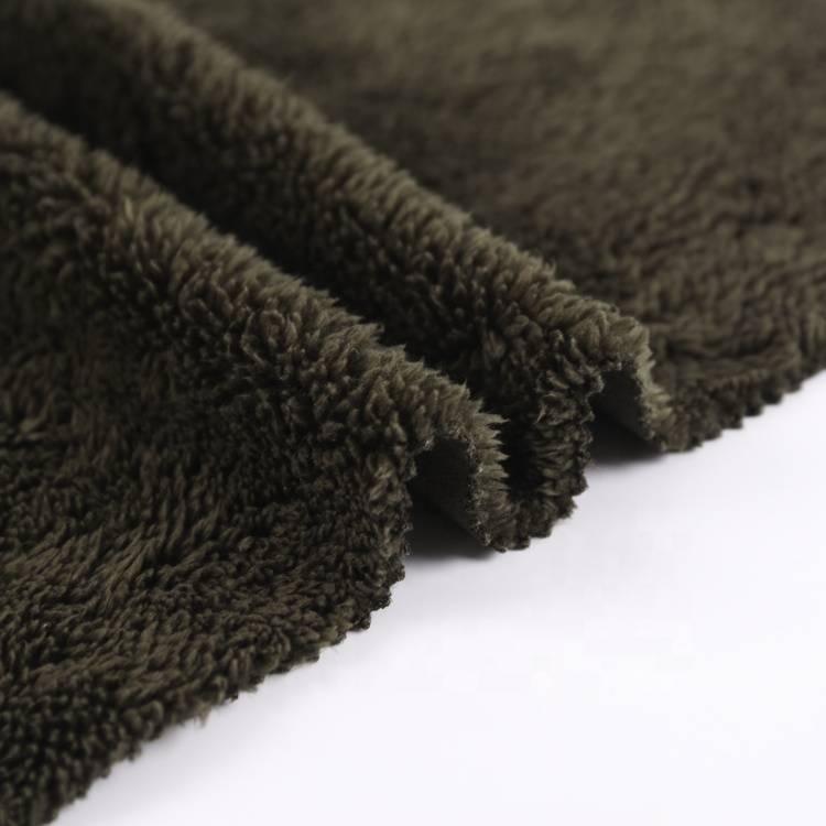 wholesale polyester plain dyed knitted mesh bonding sherpa fleece fabric with TPU