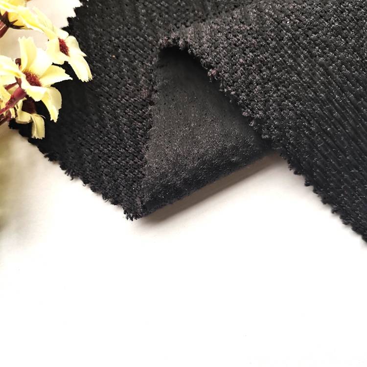 warm-keeping herringbone pattern coarse needle one side brushed fleece hacci knit fabric