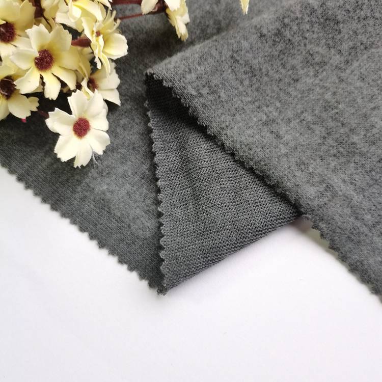 hot selling polyester spandex one side peach finished knitted fleece fabric