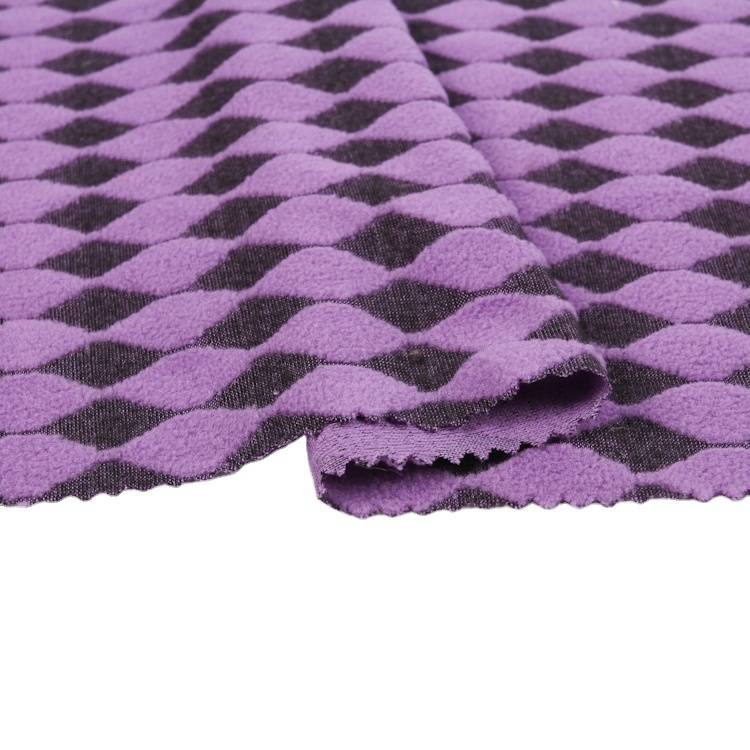 Hot sale jacquard check plaid jacquard fleece blanket knitting micro polar fleece fabric roll
