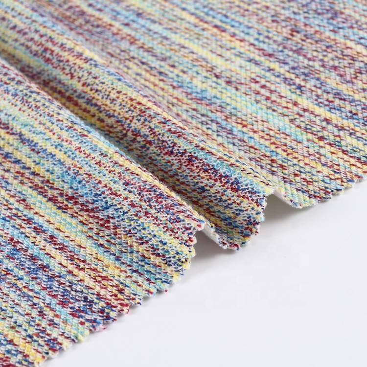 new arrival plain yarn dyed knitted colorful TC french terry printed fabrics