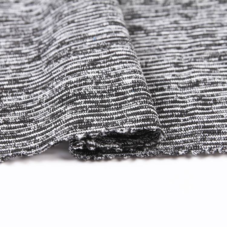 Free sample 100 polyester yarn knitting stripe jacquard single jersey fabric