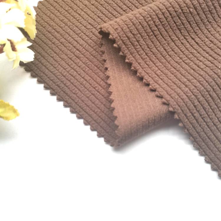 wholesale straight stripes pattern anti pilling knit polar fleece fabric