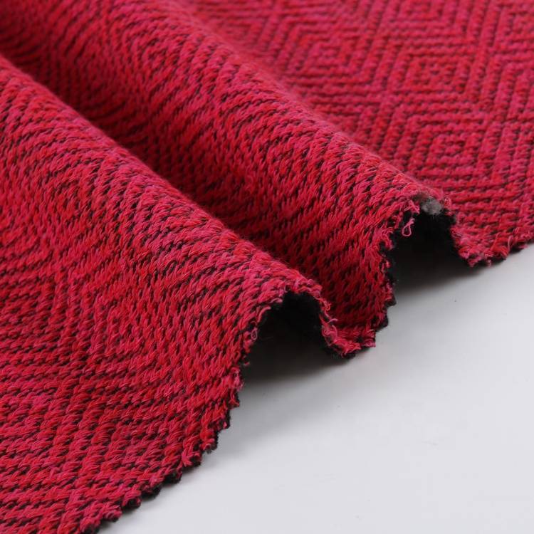 new supplier red plain dyed polyester hacci sweater bonded polar fleece fabric dress