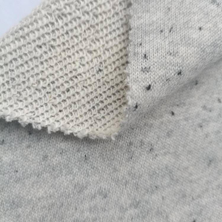 high quality dot yarn sweater fabric CVC 70 cotton 30 polyester French Terry fabric