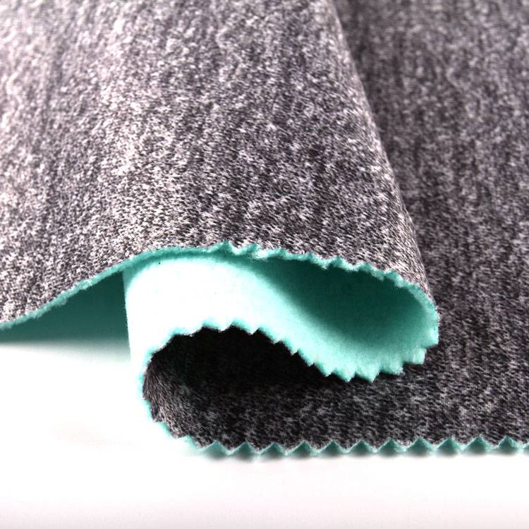 high quality 100 polyester knitted interlock bonded polar fleece fabric with TPU for jacket