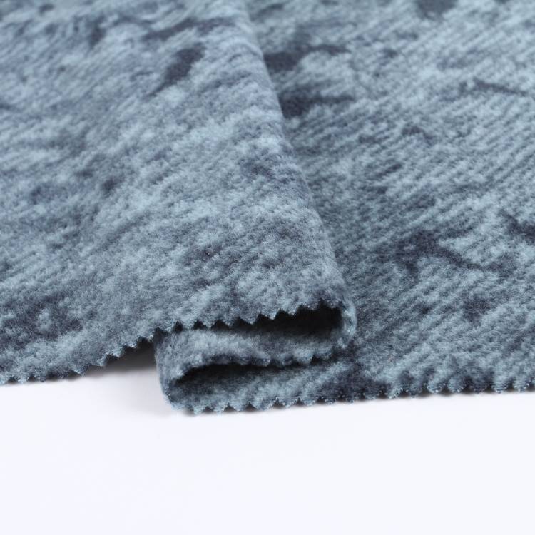 factory price plain knitted double side printed polar fleece brushed fabric garment