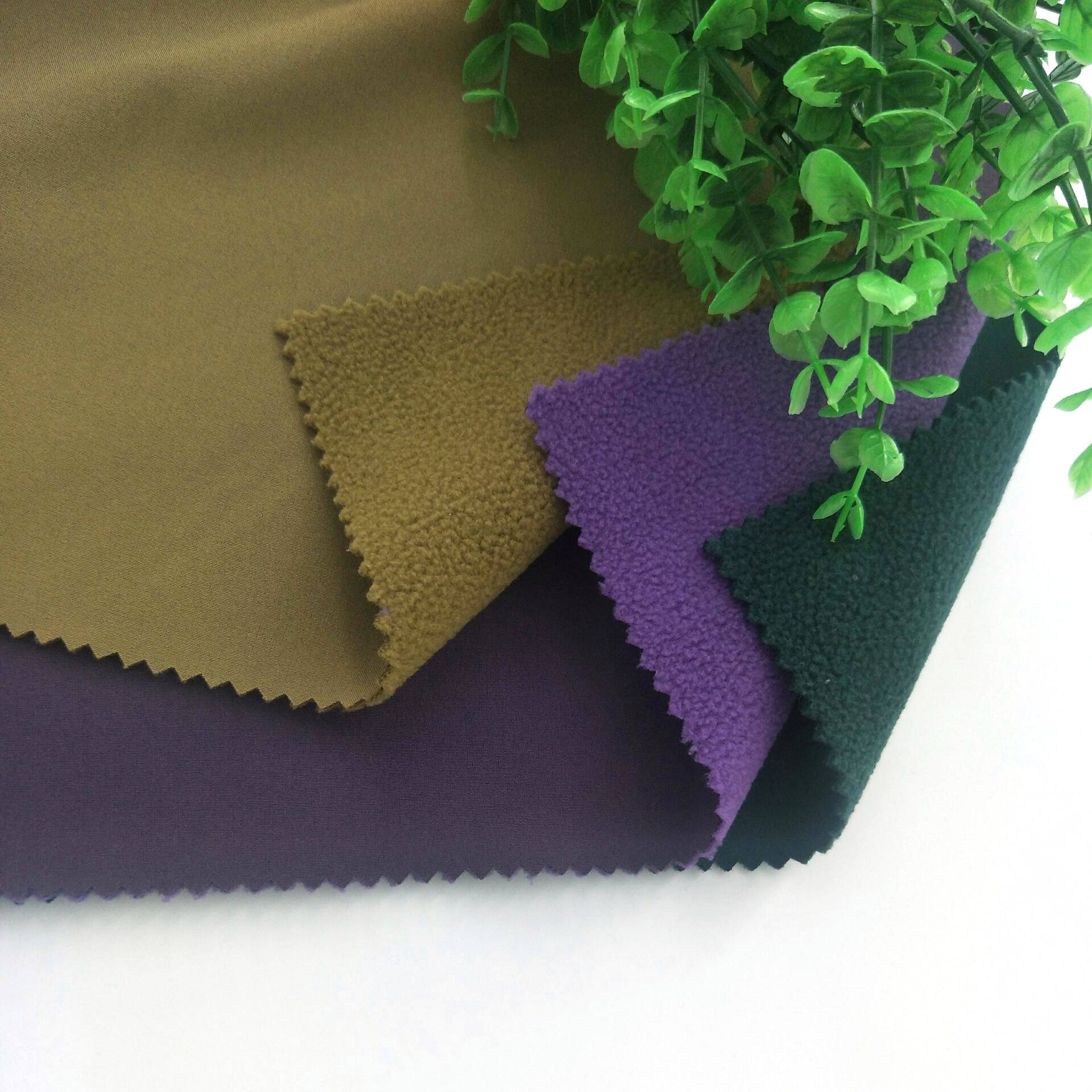 China suppliers 100% polyester 4 way stretch fabric bonded polar fleece