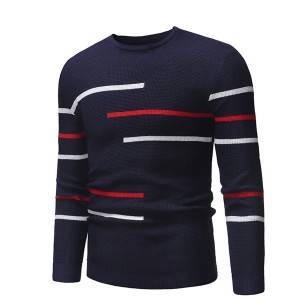Supplier Wholesale Men’s Pure Color Casual Knitted Pullovers Sweater