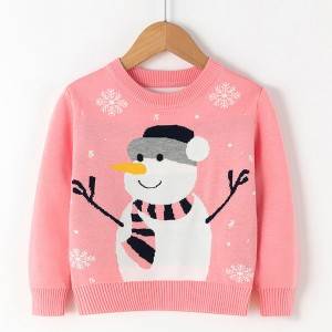 Wholesale Girls Fashion Snowman Christmas Pullover Sweater