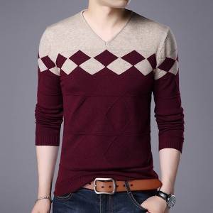 Custom Fashion Round Neck Plaid Sweater