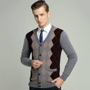 Custom V Neck Intarsia Sweaters