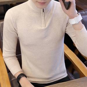 Mens 1/3 Zip-Up Slim Fit Soft Pullover Sweater