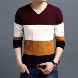 V-neck Fit Slim Sweaters