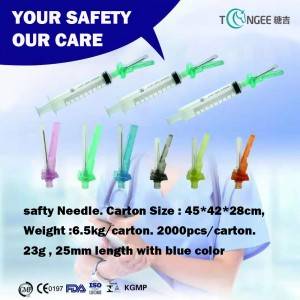Tongee New Precisely graduated Medical Injection 1m Sterilized safety Syringe