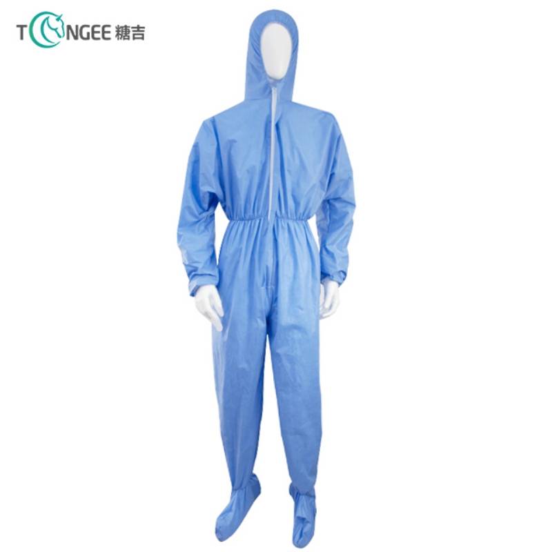 Tongee Emergency medical supplies disposable blue medical protective coverall clothing Featured Image