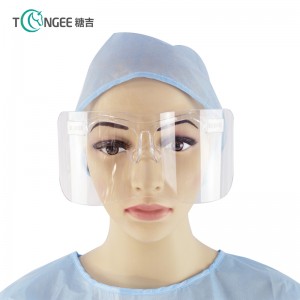 Tongee Plastic Protective Face Shield Anti Fog Movable Dining Clear Face Shield 