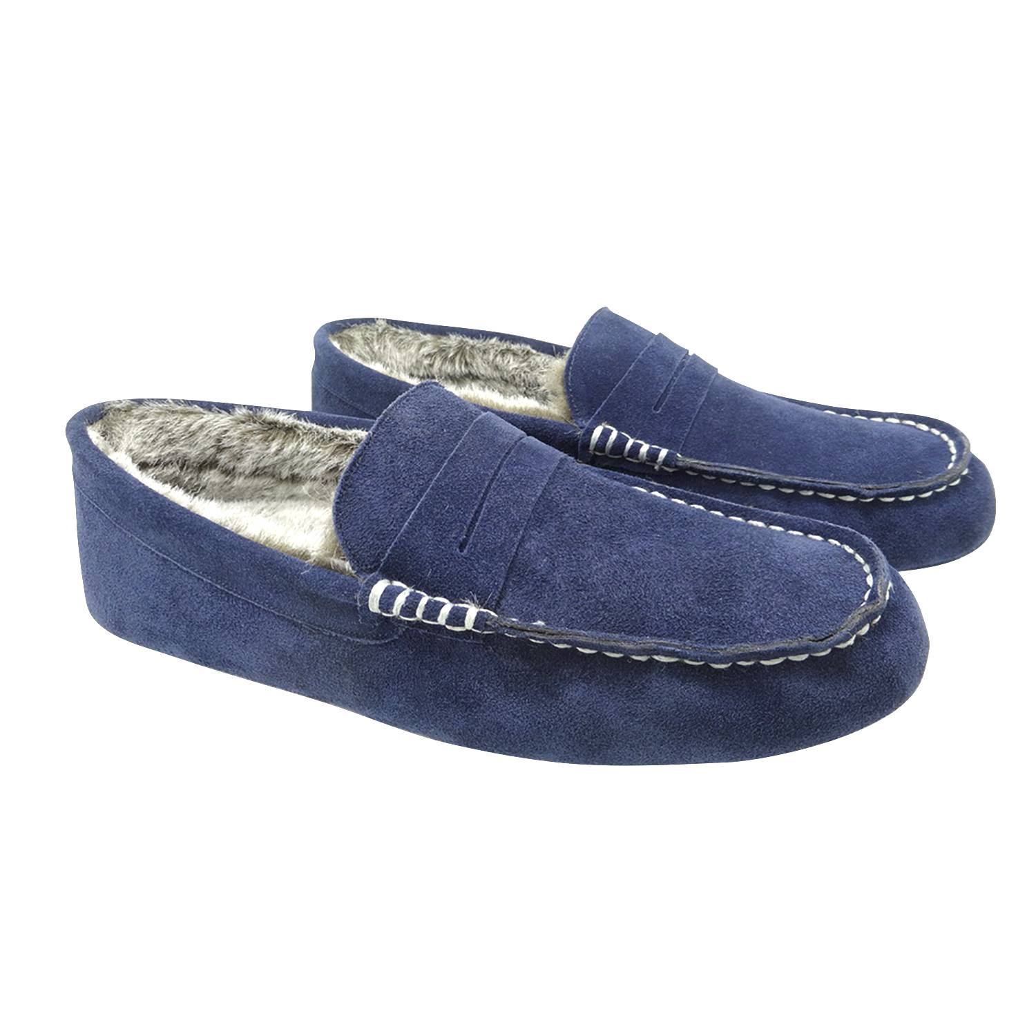 Mens Slippers Moccasins for Men Cozy Pile Lined with Microsuede Upper Indoor Outdoor On House Shoes