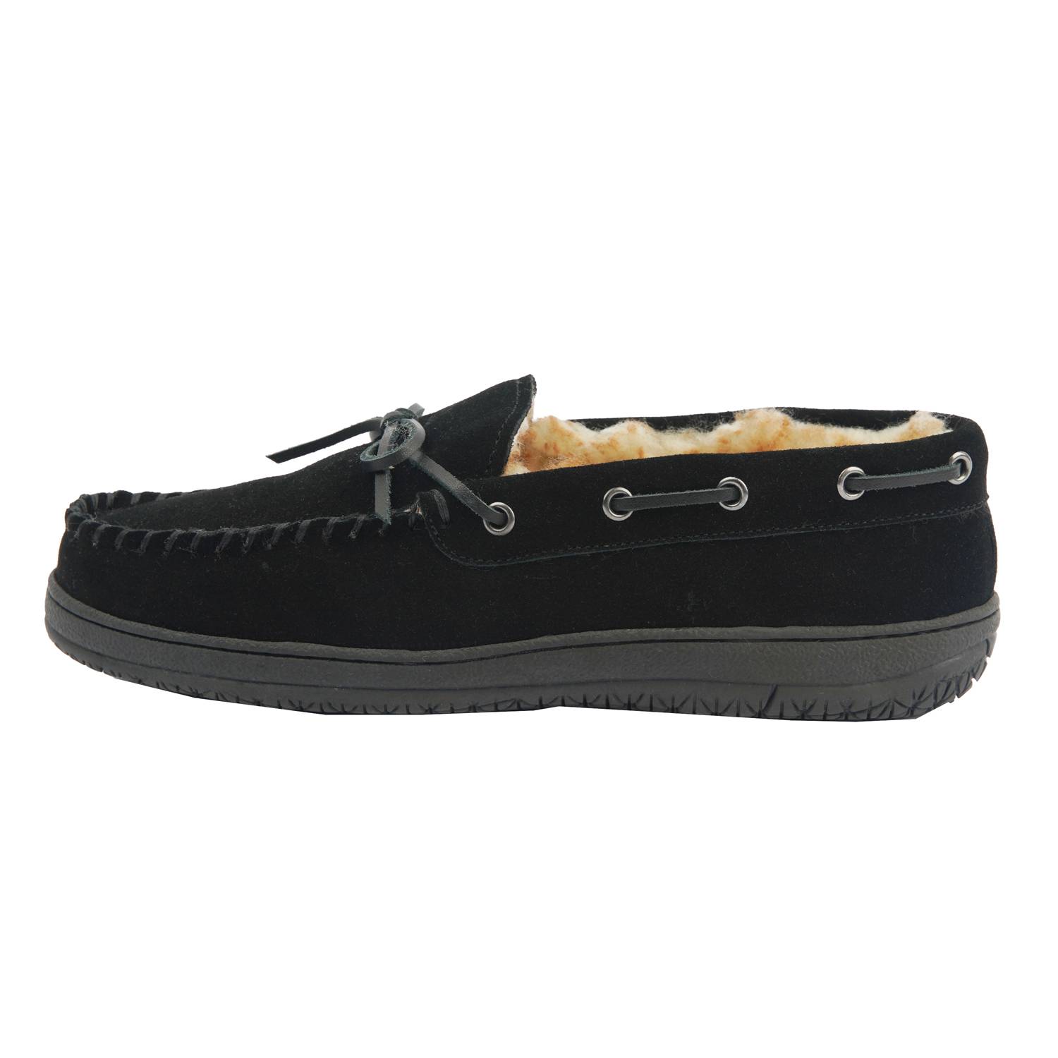 Men’s Leather Lace-Up Moccasin Slippers Featured Image