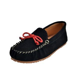 Children’s Leather Lace-Up Moccasin Slippers
