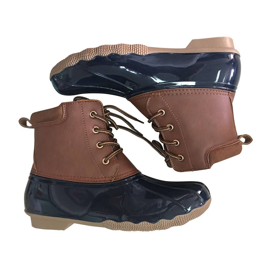 Women’s Round Toe Waterproof Outdoor Lace up Work Combat Ankle Bootie Fleece Lined Snow Boots Featured Image