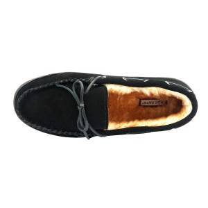 Men’s Leather Lace-Up Moccasin Slippers
