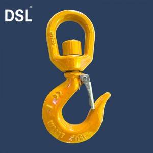 Grade 80 Hot dip die forging Heavy Chain Hoist Lifting Crane Swivel Hook with Safety Latch