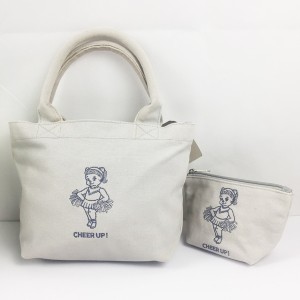 Elite Embroidery Cheer Up Organic Cotton Canvas Tote Bag