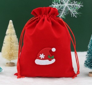 Drawstring Christmas Gift Bag for Candy, Chocolate, Apple Recyclable Eco Bag