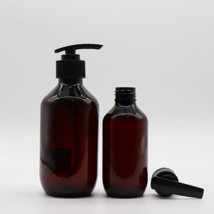 Amber PET Lotion Bottle Plastic Shampoo Bottle Cosmetic Packaging