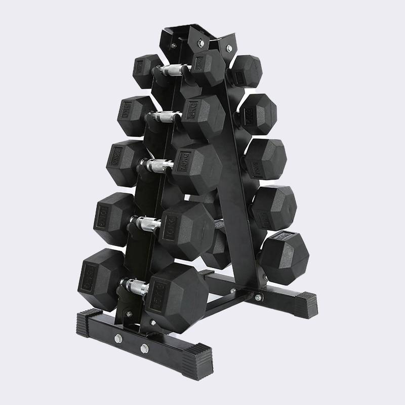 Cross Fit Gym Equipment Weight Lifting Rubber Coated Hex Dumbbell Set