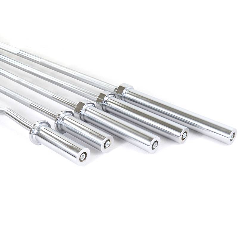 China Barbell Supplier Gym Fitness Alloy Steel Chrome Weightlifting Barbell Bar 2200mm
