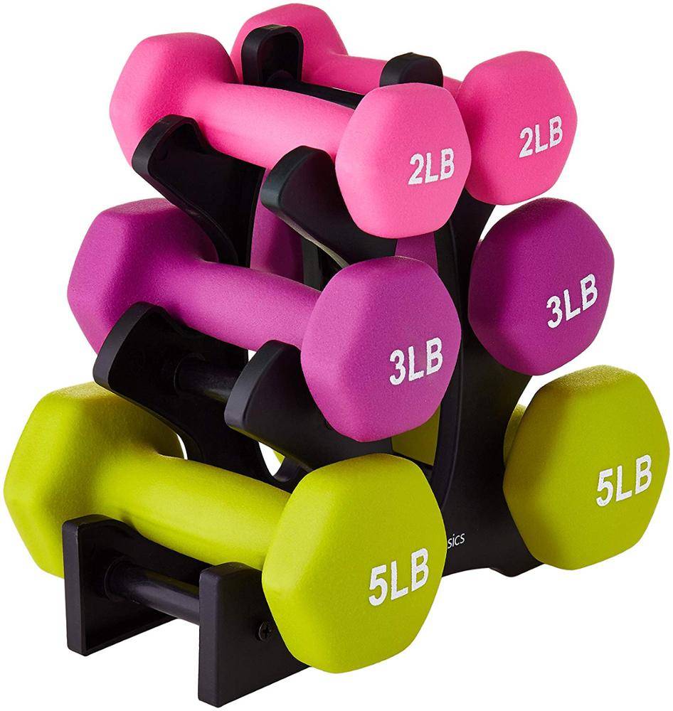 2020 New Style Different Color Women's Weight Lifting Non-slip Grip Neoprene Rubber Dumbbells