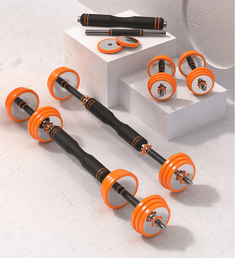 China new style fashion weight lifting adjustable weights dumbbell barbell set