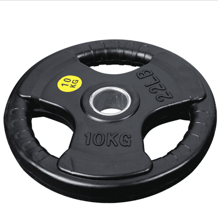 Tri grip rubber coated bumper weight plate for Fitness