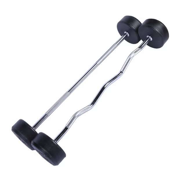 Hot sale high quality PU Fixed Straight Rubber Barbell