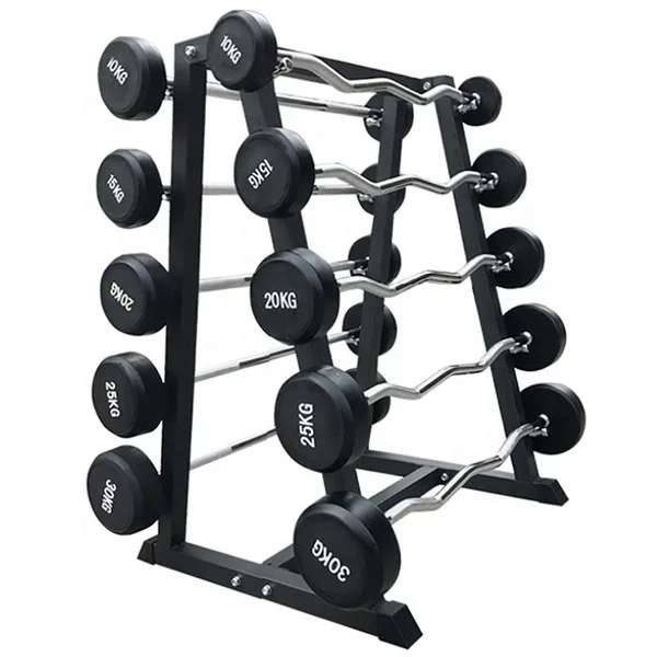 Gym Exercise Equipment Weight Lifting Rubber Fixed Barbell
