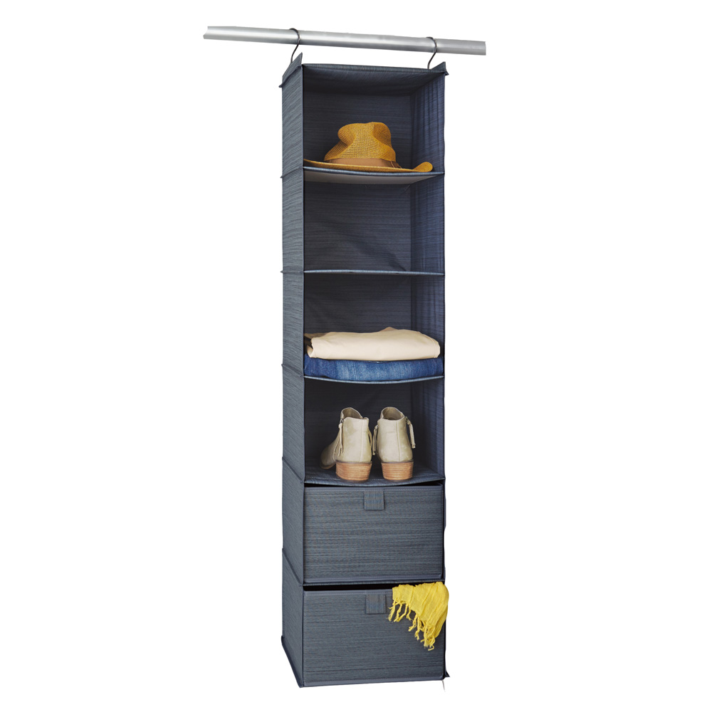 Wardrobe 6 Shelf Heavy Duty Storage Bins Custom Packaging Clothing Box Foldable Fabric Storage Box