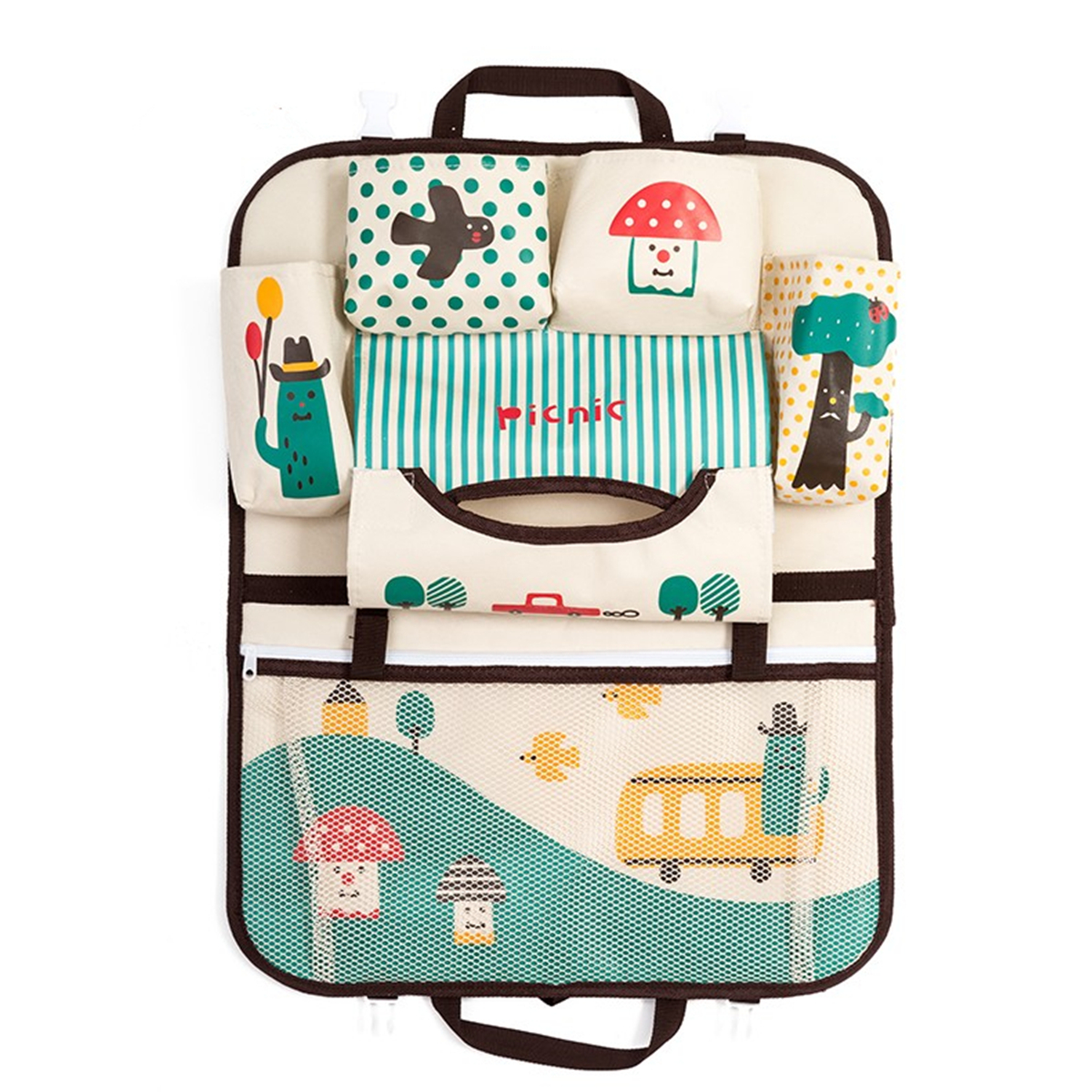 Baby Car Organizer Infant Travels Backseat Food Storage Bag Travel Car Backseat Kit Mat