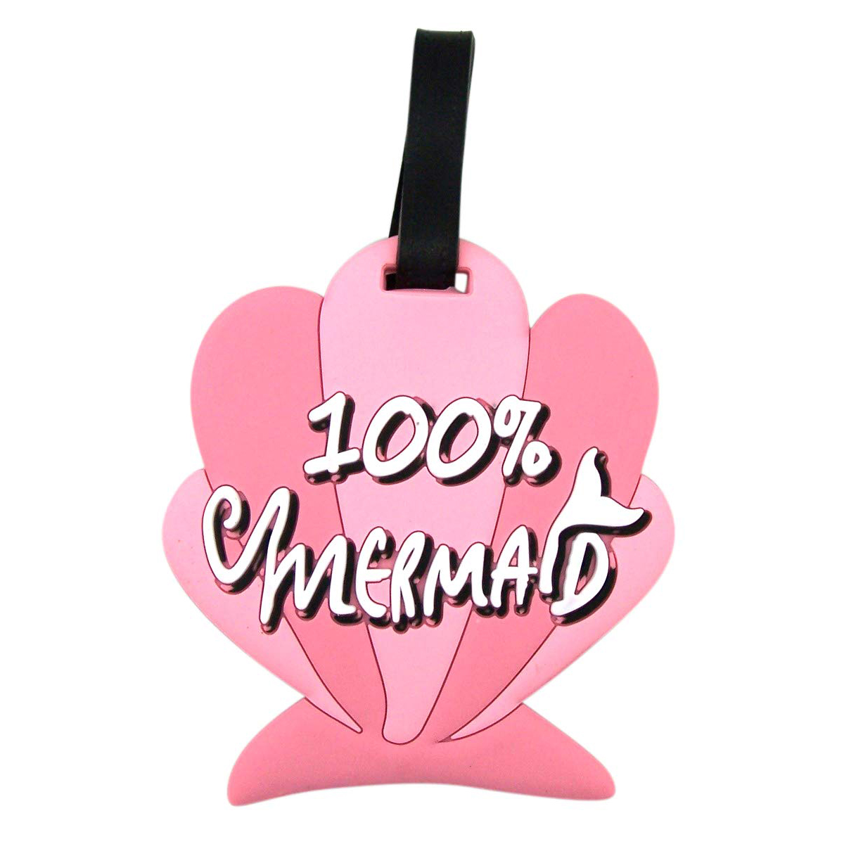 Hot Tropical Pink 100% Mermaid Beach Shell Luggage Tags, 3 3/4 Inch, Pack of 2