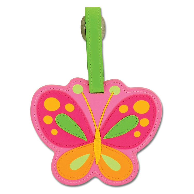 Various shapes Cartoon Travel Luggage Tags Bag Tag with Adjustable Strap, butterfly