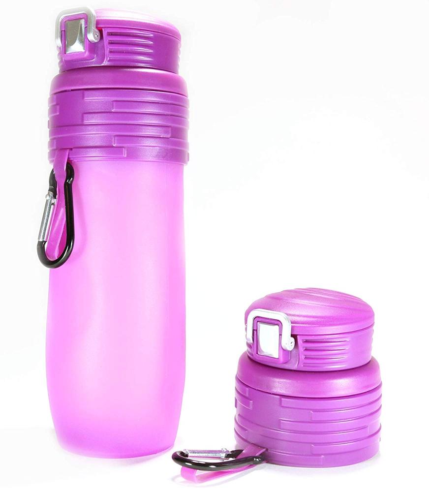 Best-Selling Foldable Silicone Water Bottle – 473.2ml Leakproof BPA, Suitable For Any Outdoor Or Sports Activities, Pink Featured Image