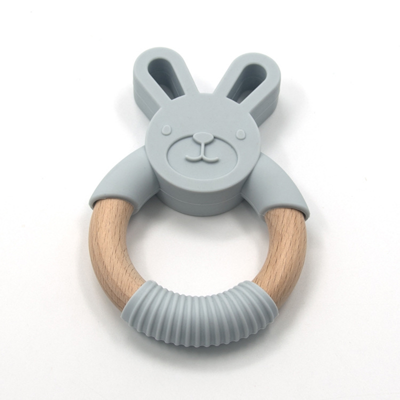 Organic Bulk Silicone Baby Teething Toy Sensory Animal Baby Ring Teether Toy