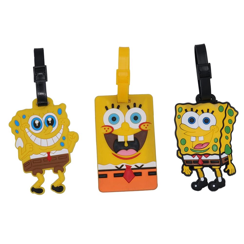 Set of 3 – Super Cute Kawaii Cartoon Silicone Travel Luggage ID Tag for Bags Yellow