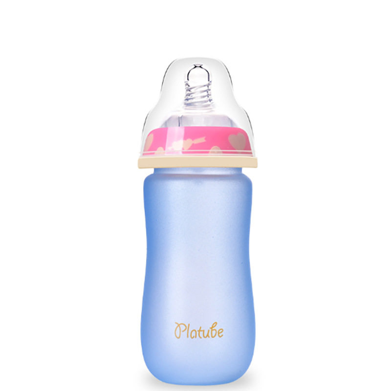 Neonatal Temperature-sensing Wide-bore Glass Baby Bottle Curved Insulation Baby Anti-colic Maternal And Infant Products