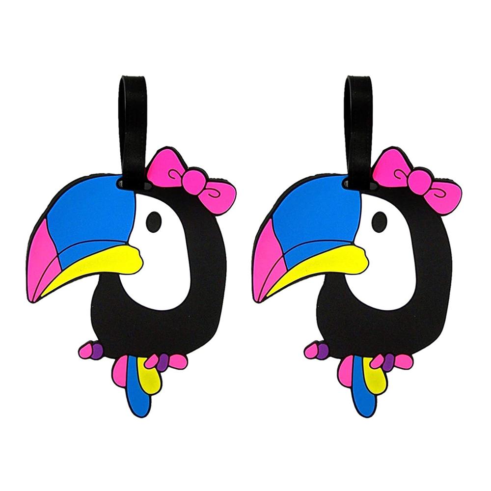 Cute Tropical Toucan Luggage Tags, 4 1/2 Inch, Pack of 2
