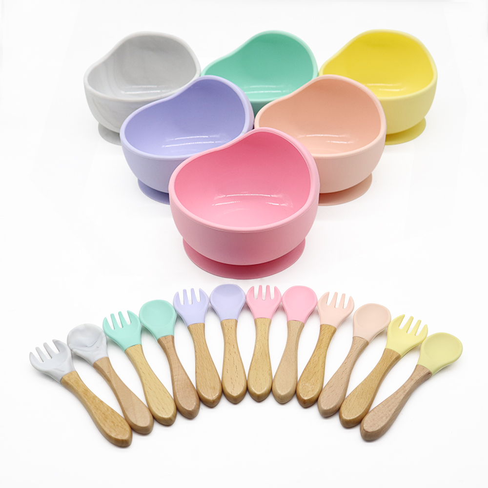 Special Bowl For Children To Learn To Eat Certificated Baby Silicone Bowl Foldable Soft Anti-scald OEM