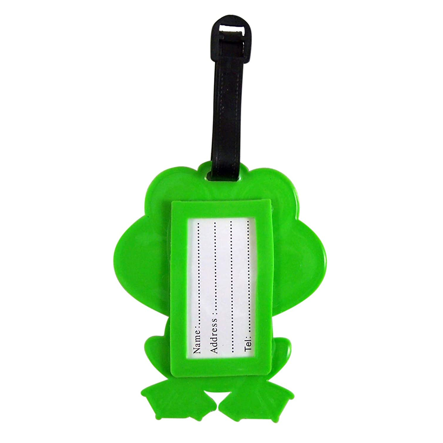 Hot Happy Frog Animal Luggage Tag, 4 Inch, Set of 3