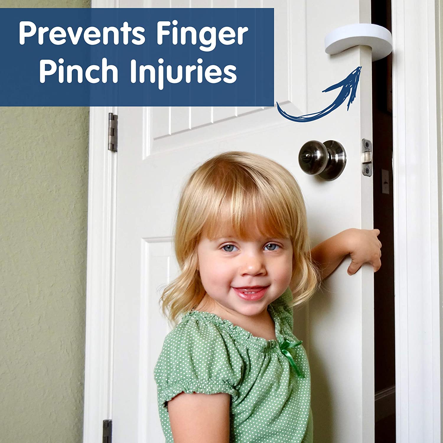 Hot Pinch Guard 4pk. Baby Proofing Doors Made Easy with Soft Yet Durable Foam Door Stopper. Prevents Finger Pinch Injuries